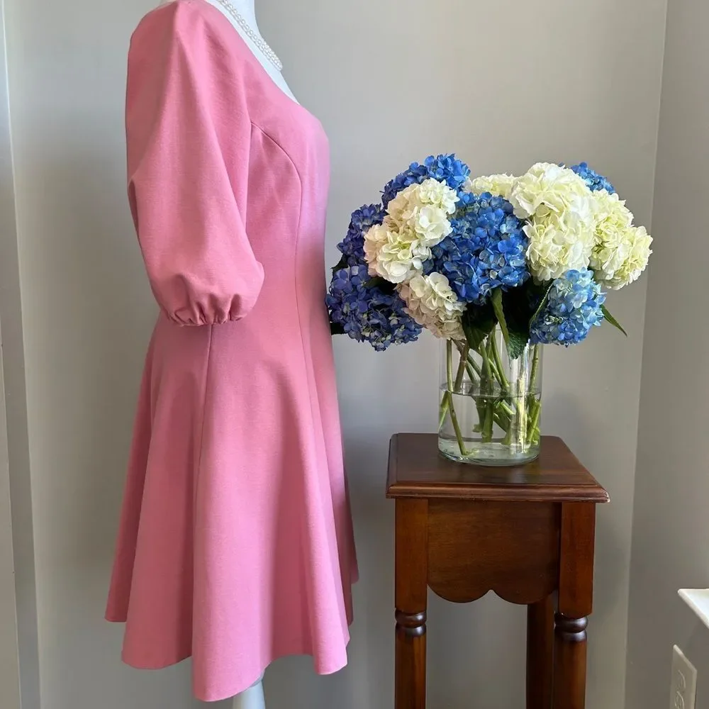 Kate Spade Pink Ponte Puff Sleeve Dress